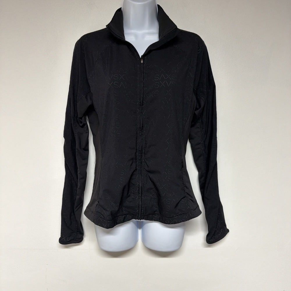 Victoria's Secret Sport Womens Athletic Jacket Full Zip Long Sleeve Black S